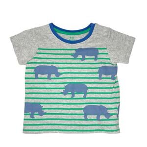 Baby Boden Striped Rhinos T-Shirt Size 18-24 Months